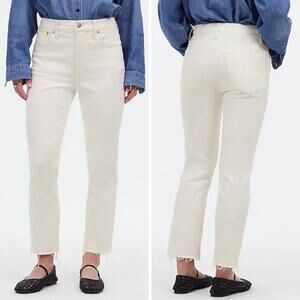 madewell the perfect vintage jean tile white raw hem no662 women size 30